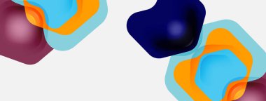 Beyaz arka planda renkli ok şekilleri. Minimum geometrik soyut arkaplan. Duvar kağıdı afişi veya iniş sayfası için vektör illüstrasyonu