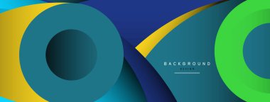 Soyut arkaplan. Minimum geometrik daireler ve koyu gölgeli yuvarlak şekiller. Duvar kağıdı afişi veya arkaplan için moda teknoloji iş şablonu