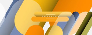 Soyut arkaplan. Yuvarlak şekiller, gri arkaplanda çizgiler. Duvar kağıdı afişi veya iniş sayfası için vektör illüstrasyonu