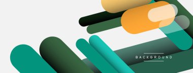 Yuvarlak şekiller ve çizgiler üst üste biniyor. Duvar kağıdı afişi veya iniş sayfası için vektör illüstrasyonu