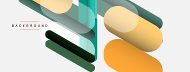 Yuvarlak şekiller ve çizgiler üst üste biniyor. Duvar kağıdı afişi veya iniş sayfası için vektör illüstrasyonu