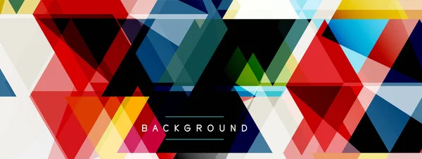 Σύνθεση χρωματικών τριγώνων, γεωμετρικό αφηρημένο φόντο. Techno ή επιχειρηματική ιδέα, μοτίβο για ταπετσαρία, banner, φόντο, σελίδα προορισμού — Διανυσματικό Αρχείο