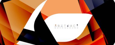 Geometrik soyut arkaplan - beyaz üzerine çok renkli soyut şekiller. Duvar Kağıdı, Sancak, Arkaplan, İniş Sayfası için Vektör İllüstrasyonu