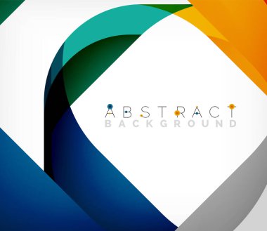 Üst üste binen dalgalarla soyut kare şekil, minimum geometrik arkaplan. Duvar Kağıdı, Sancak, Arkaplan, İniş Sayfası için Vektör İllüstrasyonu