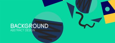 Soyut arkaplan. Bloklar, çizgiler, üçgenler, daireler. Duvar kağıdı, afiş, arkaplan, iniş sayfası için tekno veya iş konsepti