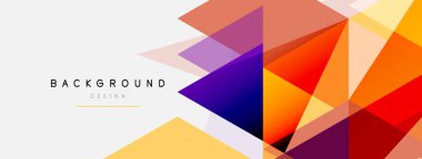 Renkli üçgen bileşimi, geometrik soyut arkaplan. Tekno veya iş konsepti, duvar kağıdı, afiş, arkaplan, iniş sayfası deseni