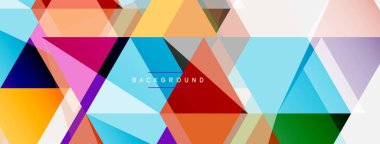 Mozaik üçgenler geometrik arkaplan. Tekno veya iş konsepti, duvar kağıdı, afiş, arkaplan, iniş sayfası deseni