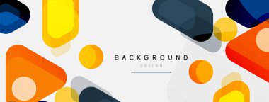 Soyut yuvarlak geometrik şekiller ve daireler. Duvar kağıdı, afiş, arkaplan veya iniş için moda tekno iş şablonu