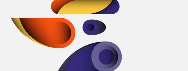 Soyut arkaplan. Minimum geometrik daireler ve koyu gölgeli yuvarlak şekiller. Duvar kağıdı afişi veya arkaplan için moda teknoloji iş şablonu