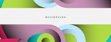 Soyut arkaplan. Minimum geometrik daireler ve koyu gölgeli yuvarlak şekiller. Duvar kağıdı afişi veya arkaplan için moda teknoloji iş şablonu