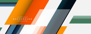 Vektör arkaplanı. Gölge efektli soyut örtüşen renk çizgileri tasarımı. Duvar kağıdı afişi için resim arkaplanı veya iniş sayfası