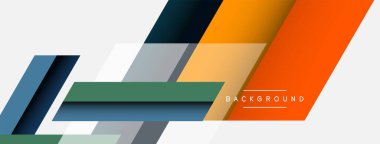 Vektör arkaplanı. Gölge efektli soyut örtüşen renk çizgileri tasarımı. Duvar kağıdı afişi için resim arkaplanı veya iniş sayfası