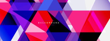 Mozaik üçgenler geometrik arkaplan. Tekno veya iş konsepti, duvar kağıdı, afiş, arkaplan, iniş sayfası deseni