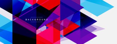 Mozaik üçgenler geometrik arkaplan. Tekno veya iş konsepti, duvar kağıdı, afiş, arkaplan, iniş sayfası deseni