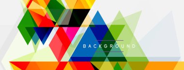 Mozaik üçgenler geometrik arkaplan. Tekno veya iş konsepti, duvar kağıdı, afiş, arkaplan, iniş sayfası deseni