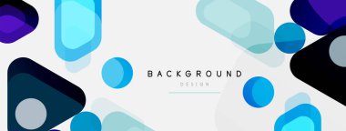 Soyut yuvarlak geometrik şekiller ve daireler. Duvar kağıdı, afiş, arkaplan veya iniş için moda tekno iş şablonu