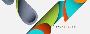 Soyut arkaplan. Minimum geometrik daireler ve koyu gölgeli yuvarlak şekiller. Duvar kağıdı afişi veya arkaplan için moda teknoloji iş şablonu