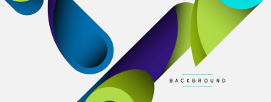 Soyut arkaplan. Minimum geometrik daireler ve koyu gölgeli yuvarlak şekiller. Duvar kağıdı afişi veya arkaplan için moda teknoloji iş şablonu