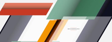 Vektör arkaplanı. Gölge efektli soyut örtüşen renk çizgileri tasarımı. Duvar kağıdı afişi için resim arkaplanı veya iniş sayfası