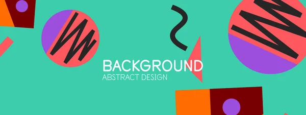 Abstracte achtergrond. Blokken, lijnen, driehoeken, cirkels samenstelling. Techno of business concept voor behang, banner, achtergrond, landing page — Stockvector