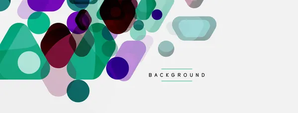 Kleurbelletjes en afgeronde geometrische vormen op wit. Vector geometrische minimale abstracte achtergrond voor behang, banner, achtergrond, landing page — Stockvector