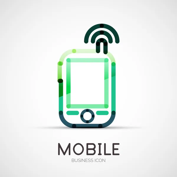 Mobiele telefoon pictogram bedrijfslogo, bedrijfsconcept — Stockvector