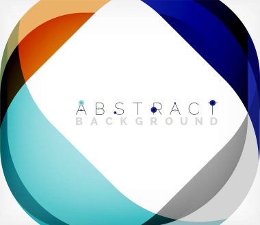 Üst üste binen dalgalarla soyut kare şekil, minimum geometrik arkaplan. Duvar Kağıdı, Sancak, Arkaplan, İniş Sayfası için Vektör İllüstrasyonu