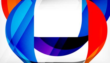 Üst üste binen dalgalarla soyut kare şekil, minimum geometrik arkaplan. Duvar Kağıdı, Sancak, Arkaplan, İniş Sayfası için Vektör İllüstrasyonu