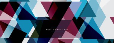 Renkli üçgen bileşimi, geometrik soyut arkaplan. Tekno veya iş konsepti, duvar kağıdı, afiş, arkaplan, iniş sayfası deseni