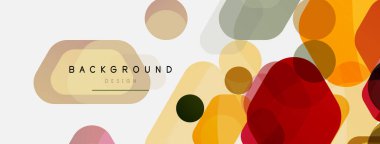 Beyaz üzerine renkli baloncuklar ve yuvarlak geometrik şekiller. Duvar kağıdı, pankart, arkaplan, iniş sayfası için vektör geometrik asgari özet arkaplan