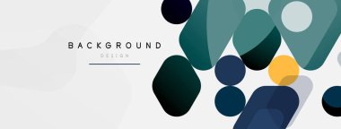 Soyut yuvarlak geometrik şekiller ve daireler. Duvar kağıdı, afiş, arkaplan veya iniş için moda tekno iş şablonu