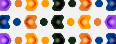 Beyaz arka planda renkli ok şekilleri. Minimum geometrik soyut arkaplan. Duvar kağıdı afişi veya iniş sayfası için vektör illüstrasyonu