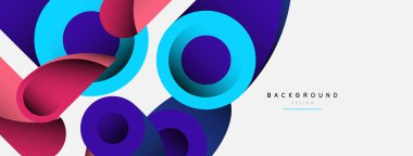 Soyut arkaplan. Minimum geometrik daireler ve koyu gölgeli yuvarlak şekiller. Duvar kağıdı afişi veya arkaplan için moda teknoloji iş şablonu