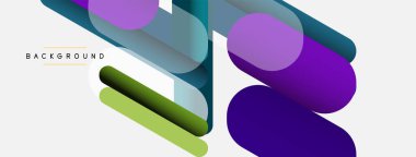 Yuvarlak şekiller ve çizgiler üst üste biniyor. Duvar kağıdı afişi veya iniş sayfası için vektör illüstrasyonu