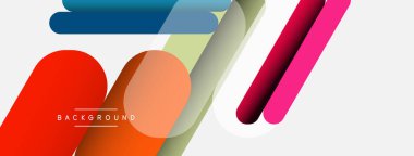 Yuvarlak şekiller ve çizgiler üst üste biniyor. Duvar kağıdı afişi veya iniş sayfası için vektör illüstrasyonu