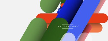 Yuvarlak şekiller ve çizgiler üst üste biniyor. Duvar kağıdı afişi veya iniş sayfası için vektör illüstrasyonu