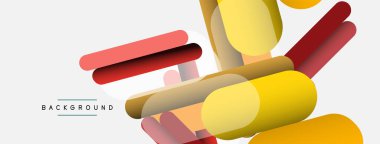 Yuvarlak şekiller ve çizgiler üst üste biniyor. Duvar kağıdı afişi veya iniş sayfası için vektör illüstrasyonu