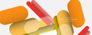 Yuvarlak şekiller ve çizgiler üst üste biniyor. Duvar kağıdı afişi veya iniş sayfası için vektör illüstrasyonu