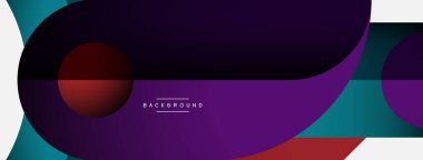 Geometrik soyut arkaplan. Duvar kağıdı arkaplanı veya iniş sayfası için yuvarlak şekiller, daireler, satır bileşimi