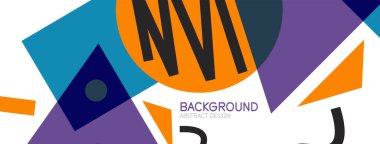 Soyut arkaplan. Bloklar, çizgiler, üçgenler, daireler. Duvar kağıdı, afiş, arkaplan, iniş sayfası için tekno veya iş konsepti