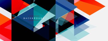 Mozaik üçgenler geometrik arkaplan. Tekno veya iş konsepti, duvar kağıdı, afiş, arkaplan, iniş sayfası deseni