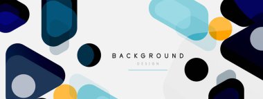 Soyut yuvarlak geometrik şekiller ve daireler. Duvar kağıdı, afiş, arkaplan veya iniş için moda tekno iş şablonu