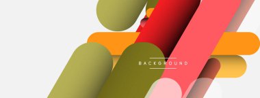 Yuvarlak şekiller ve çizgiler üst üste biniyor. Duvar kağıdı afişi veya iniş sayfası için vektör illüstrasyonu