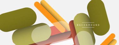 Yuvarlak şekiller ve çizgiler üst üste biniyor. Duvar kağıdı afişi veya iniş sayfası için vektör illüstrasyonu