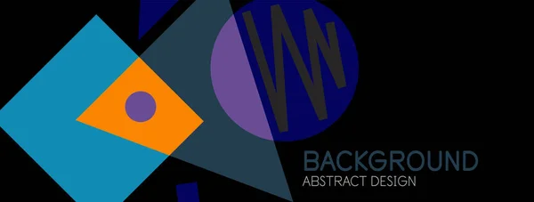 Abstracte achtergrond. Blokken, lijnen, driehoeken, cirkels samenstelling. Techno of business concept voor behang, banner, achtergrond, landing page — Stockvector
