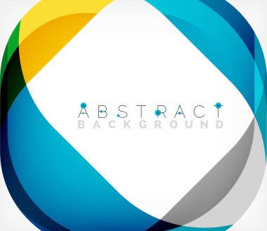 Üst üste binen dalgalarla soyut kare şekil, minimum geometrik arkaplan. Duvar Kağıdı, Sancak, Arkaplan, İniş Sayfası için Vektör İllüstrasyonu