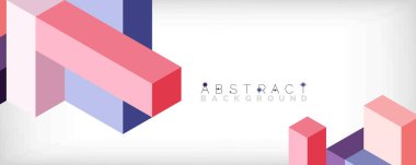 Soyut arkaplan. 3 boyutlu küp, küp elementler ve bloklar. Duvar kağıdı, afiş, arkaplan, iniş sayfası için tekno veya iş konsepti