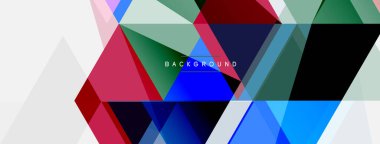 Renkli üçgen bileşimi, geometrik soyut arkaplan. Tekno veya iş konsepti, duvar kağıdı, afiş, arkaplan, iniş sayfası deseni