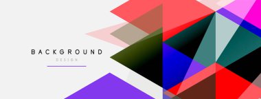 Renkli üçgen bileşimi, geometrik soyut arkaplan. Tekno veya iş konsepti, duvar kağıdı, afiş, arkaplan, iniş sayfası deseni