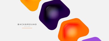 Beyaz arka planda renkli ok şekilleri. Minimum geometrik soyut arkaplan. Duvar kağıdı afişi veya iniş sayfası için vektör illüstrasyonu